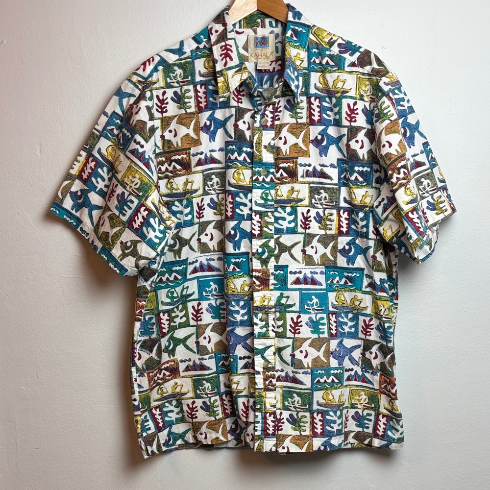 VTG Kahala‎ Avi Collection Men’s XL Hawaiian Aloha Short-Sleeve Shirt